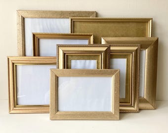 Gallery Wall Frames - Gallery Wall Frame Set, Frame Set, Wooden Frames, Gold Frames, Frames, Frame Wall, Recycled Frames, Gallery Wall