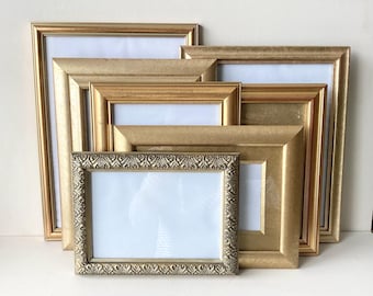 Gallery Wall Frames - Gallery Wall Frame Set, Frame Set, Wooden Frames, Gold Frames, Frames, Frame Wall, Recycled Frames, Gallery Wall