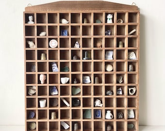 Vintage Printers Tray Style Display - Printers Tray, Thimble Holder, Small Objects Display, Thimble Display Case.
