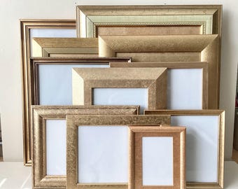 Gallery Wall Frames - Gallery Wall Frame Set, Frame Set, Wooden Frames, Gold Frames, Frames, Frame Wall, Recycled Frames, Gallery Wall