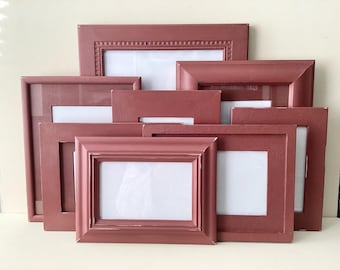 Gallery Wall Frame Set - Frame Set, Annie Sloan Primer Red, Frame Wall, Gallery Wall Frames, Old Frames, Gallery Wall.