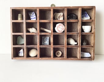 Display Shelving - Printers Tray, Printers Tray Display, Thimble Display, Small Item Display, Display, Vintage Display, Curio Shelf, Curios