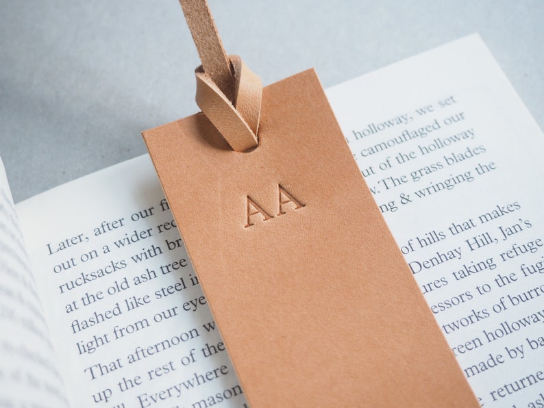 Personalised Bookmark, name Bookmark, leather bookmark, leather embossed bookmark, reading bookmark, handmade leather gift image 6