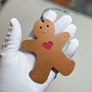 Leather Gingerbread Man Decoration, valentines gift, anniversary Gift, gingerbread man, 3rd anniversary, Christmas decoration, valentines
