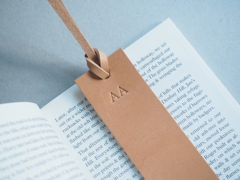 Personalised Bookmark, name Bookmark, leather bookmark, leather embossed bookmark, reading bookmark, handmade leather gift image 10