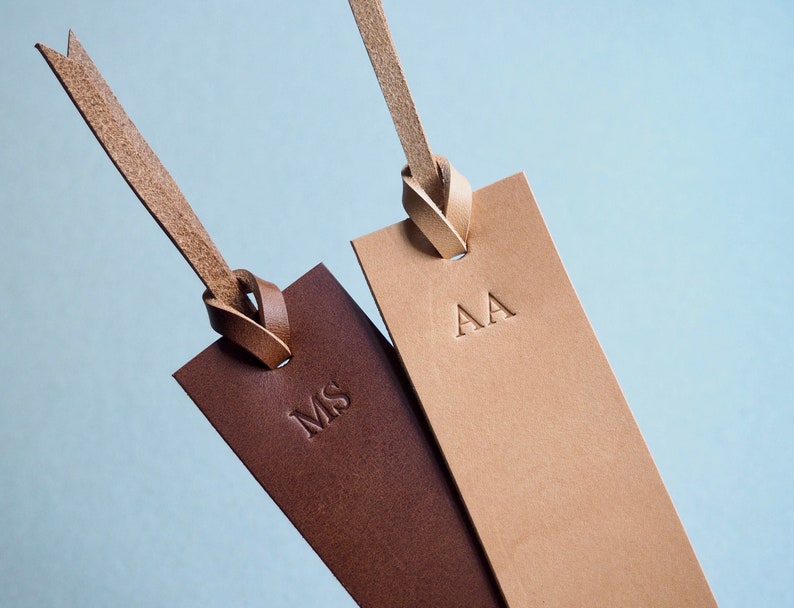 Personalised Bookmark, name Bookmark, leather bookmark, leather embossed bookmark, reading bookmark, handmade leather gift image 1