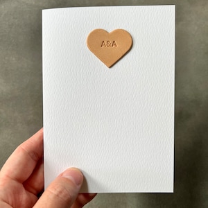 Leather anniversary card, leather heart card, 3rd anniversary card, valentines card, leather gift, anniversary card, Christmas card image 2