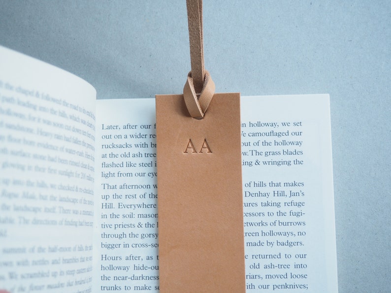 Personalised Bookmark, name Bookmark, leather bookmark, leather embossed bookmark, reading bookmark, handmade leather gift image 9