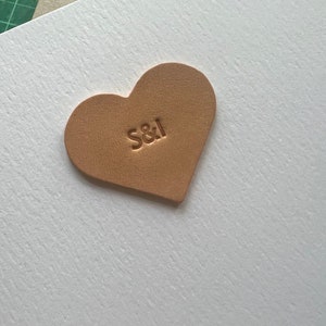 Leather anniversary card, leather heart card, 3rd anniversary card, valentines card, leather gift, anniversary card, Christmas card image 3