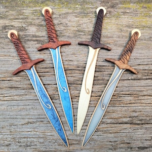 Sting Bookmark - Handmade Wooden Sword Bookmark Made from Maple Walnut Padauk - Glow in the Dark Blade Book Mark - With Giftbox