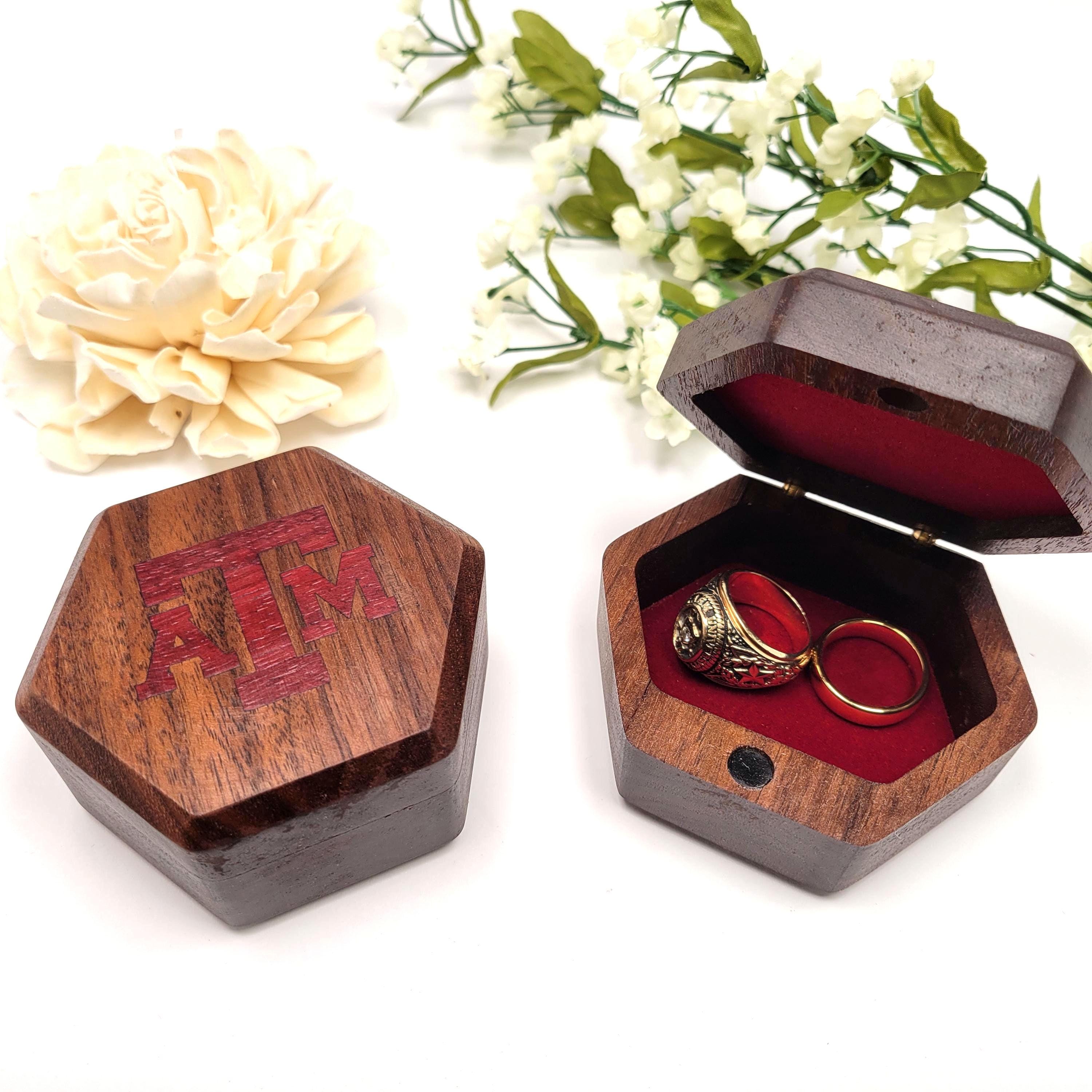 Handcrafted Texas A&M Ring Box - Aggie Jewelry Engagement Ring Box Made ...