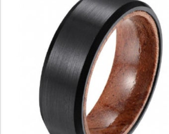 Manhatten | Tungsten & Rosewood Unisex Ring