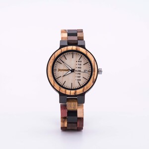 Houten horloge vrouwen, cadeaus voor haar, vriendin cadeau cadeaus voor vrouw, cadeaus voor haar, gegraveerd, gepersonaliseerd horloge voor haar afbeelding 4