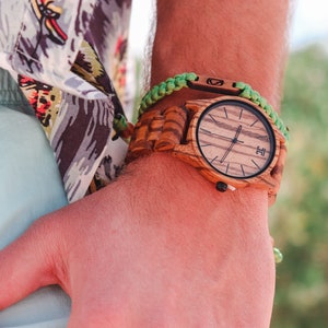 Engraving & Personalized, Zebra Wood Watch for Men