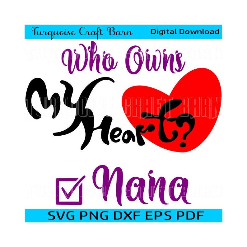 Download Nana Owns My Heart Baby SVG SVG Cutting Files Baby Shower ...