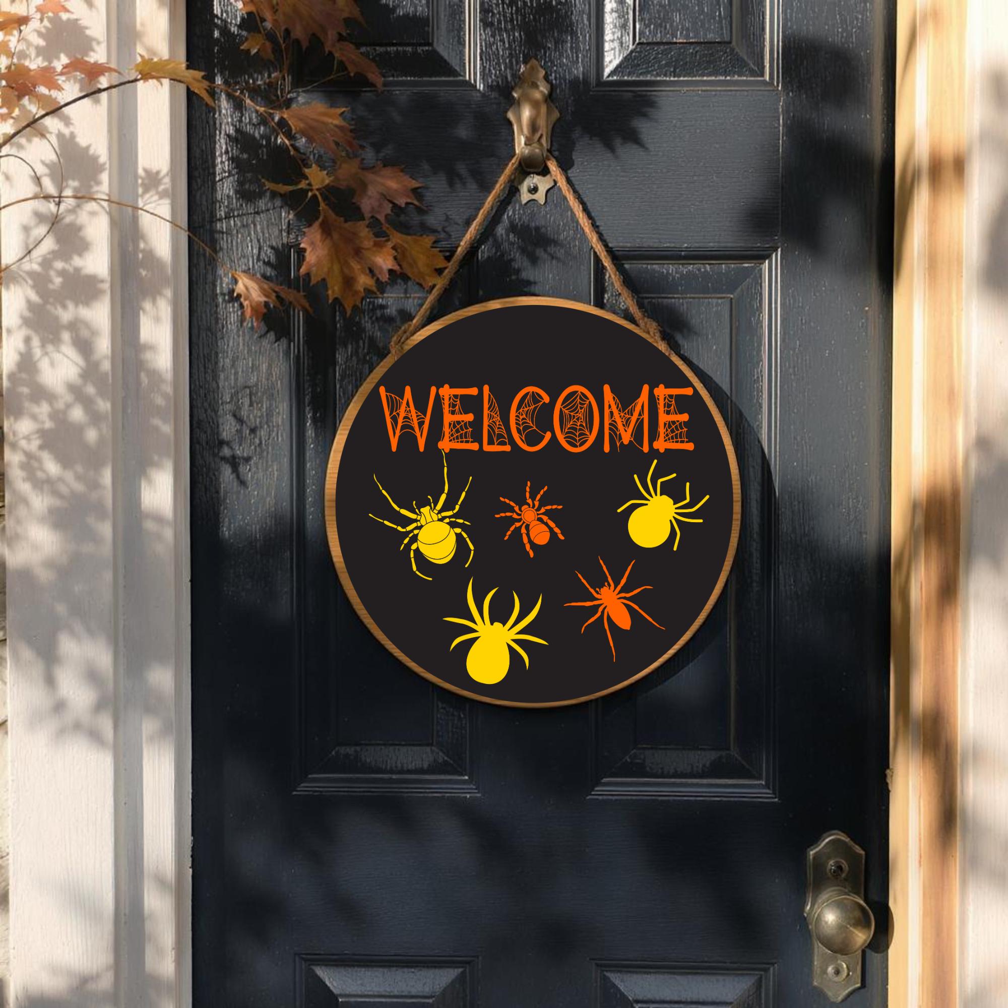 Spider Fall Sign SVG: Porch Welcome Harvest Decor (digital File) - Etsy