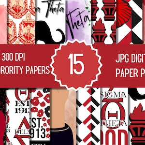 15 DST Sorority digital paper, Delta Sigma Theta printable paper , Pink digital paper pack, DST background, Scrapbook paper, DST paper