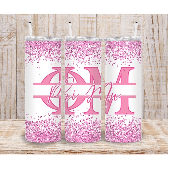 20 oz skinny tumbler straight, Phi Mu png, PM cup wrap, PM tumbler jpg, PM tumbler pattern, template 20oz skinny straight