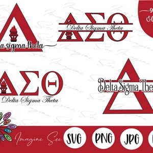 Delta Sigma Theta BUNDLE Sorority svg, Letras griegas PNG, Split Greek Svg, Descarga digital para Cricut + Silhouette (svg, dxf, png, jpg)