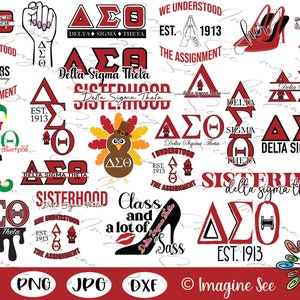Delta Sigma Theta BUNDLE Sorority svg, Greek Letters PNG, Split Greek Svg,  Digital Download for Cricut + Silhouette (svg, dxf, png, jpg)