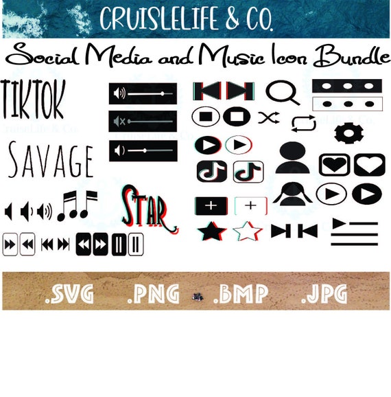 Download Music Icon Bundle Svg Audio Bar Svg Tiktok Icons Volume Etsy