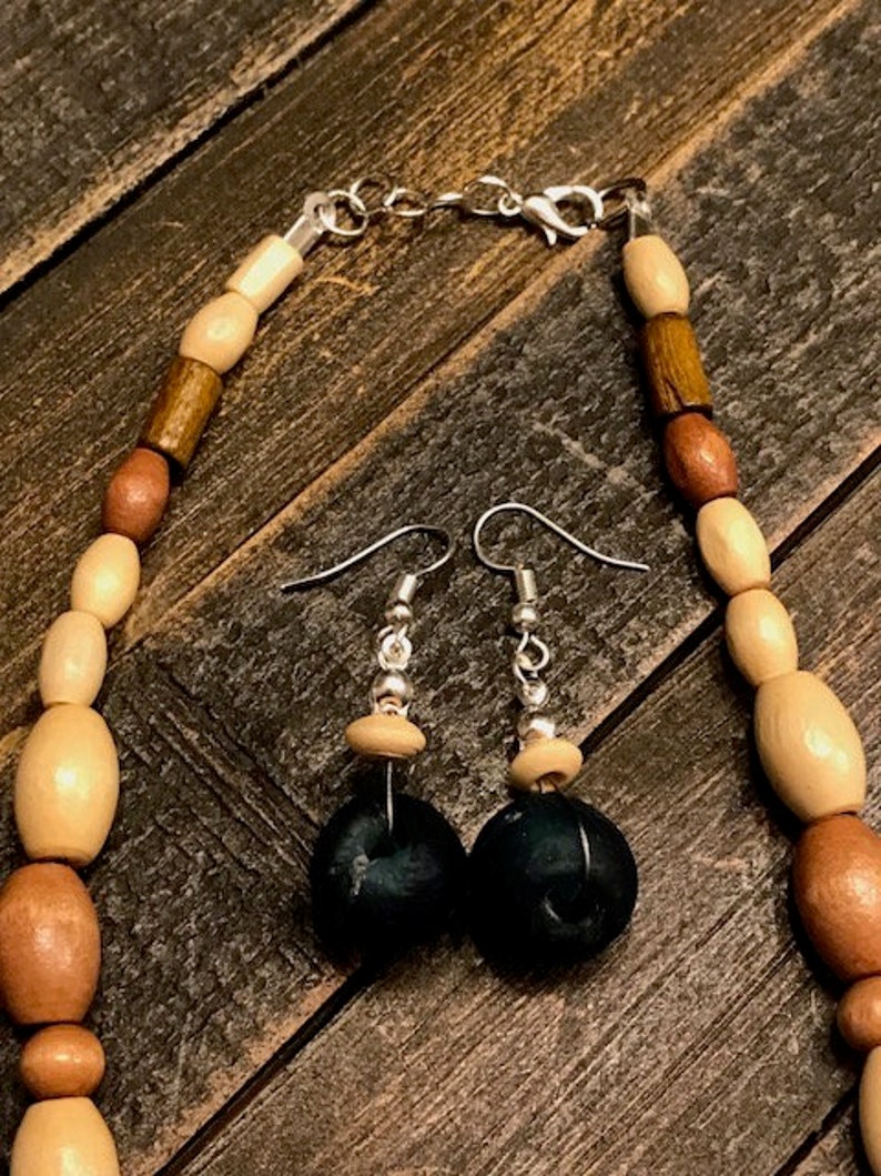 Women Glass Earrings Boho Surfer Recycled Glass Jewelry Sea Glass Necklace Shell necklace Statement Necklace Long Set Women