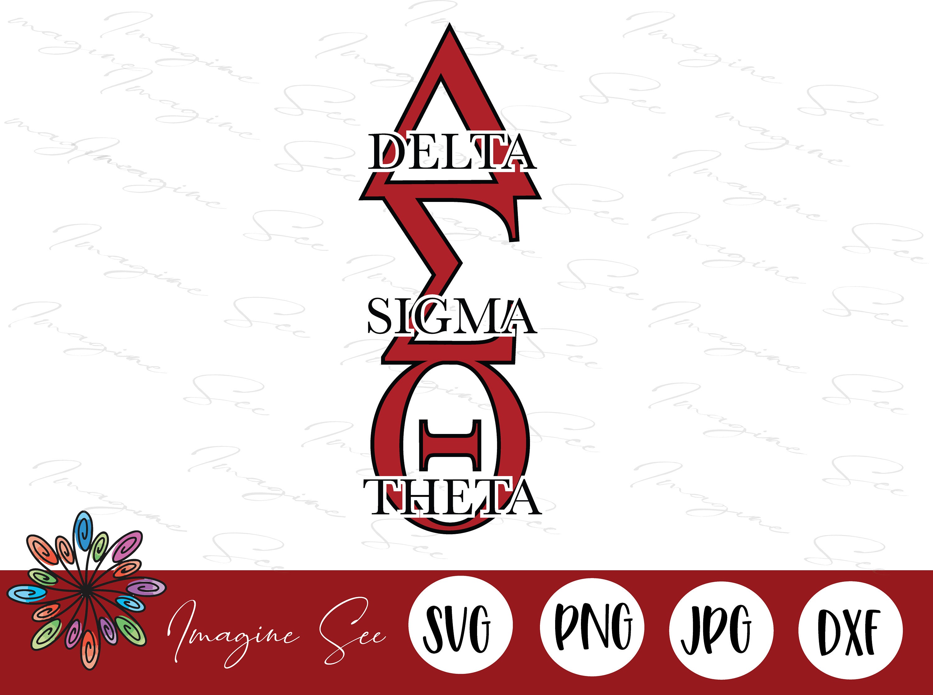 Stacked Delta Sigma Theta Sorority Svg Greek Letters PNG Etsy