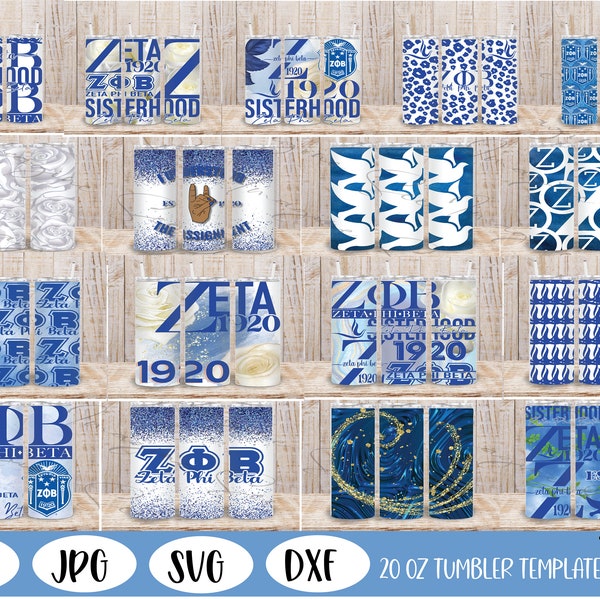 20 oz Bundle of Skinny templates, Sublimation ZPB png, zpb jpg, zeta phi beta png, ZPB cup wrap, ZPB tumbler png