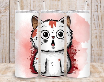 Cat Skinny Tumbler, Cat Gifts For Women, Cat Tumbler With Lid and Straw, Cat Mom Gifts, Cat Lover Gifts, Cat Tumbler Cup, Cat Lover Gifts