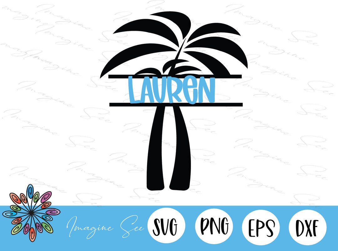Palm Tree svg Summer svg / Beach svg / Split Monogram svg / - Etsy México