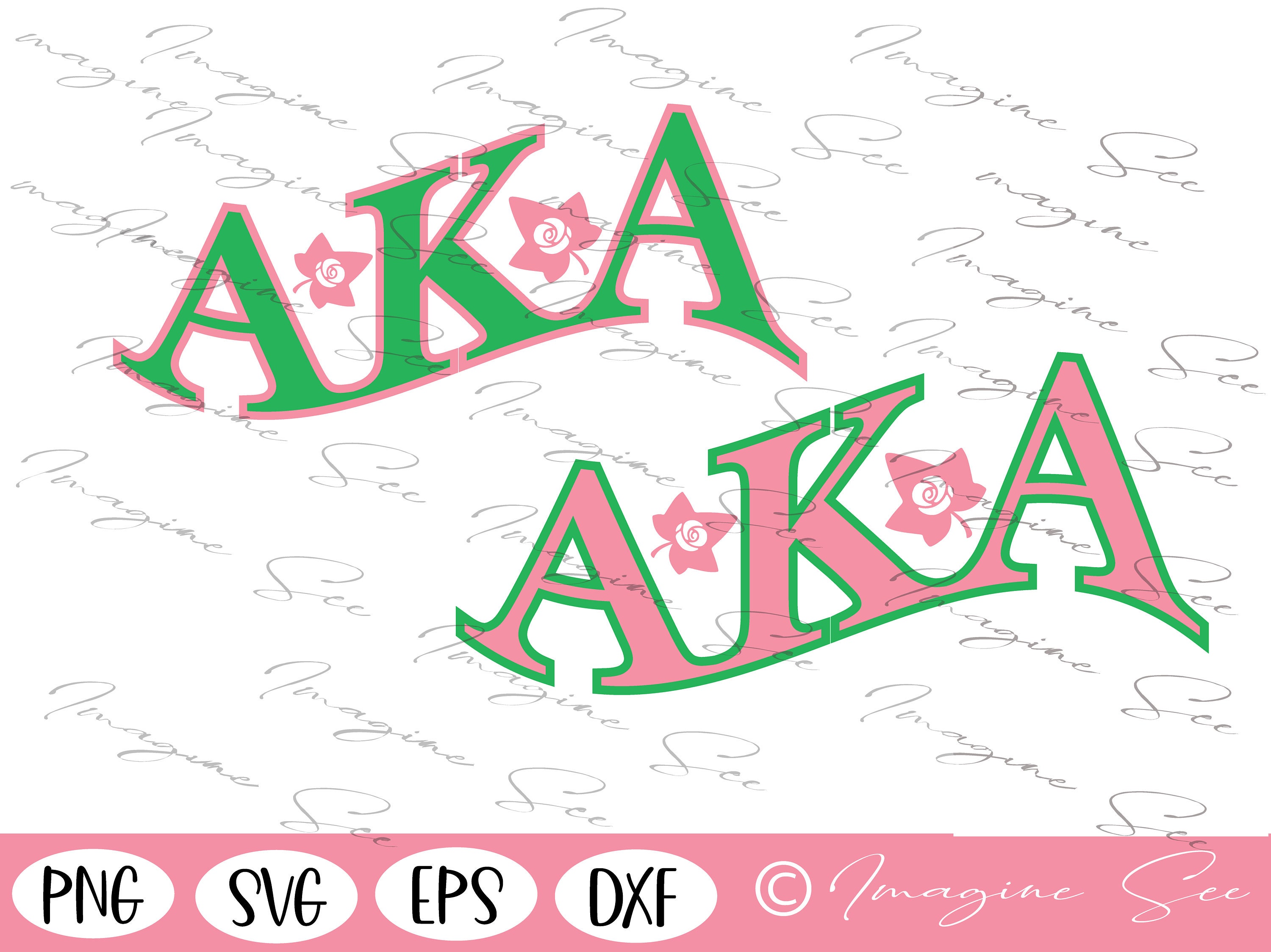 Alpha Kappa Alpha Sorority Svg, Stacked Greek Letters PNG, AKA Svg ...