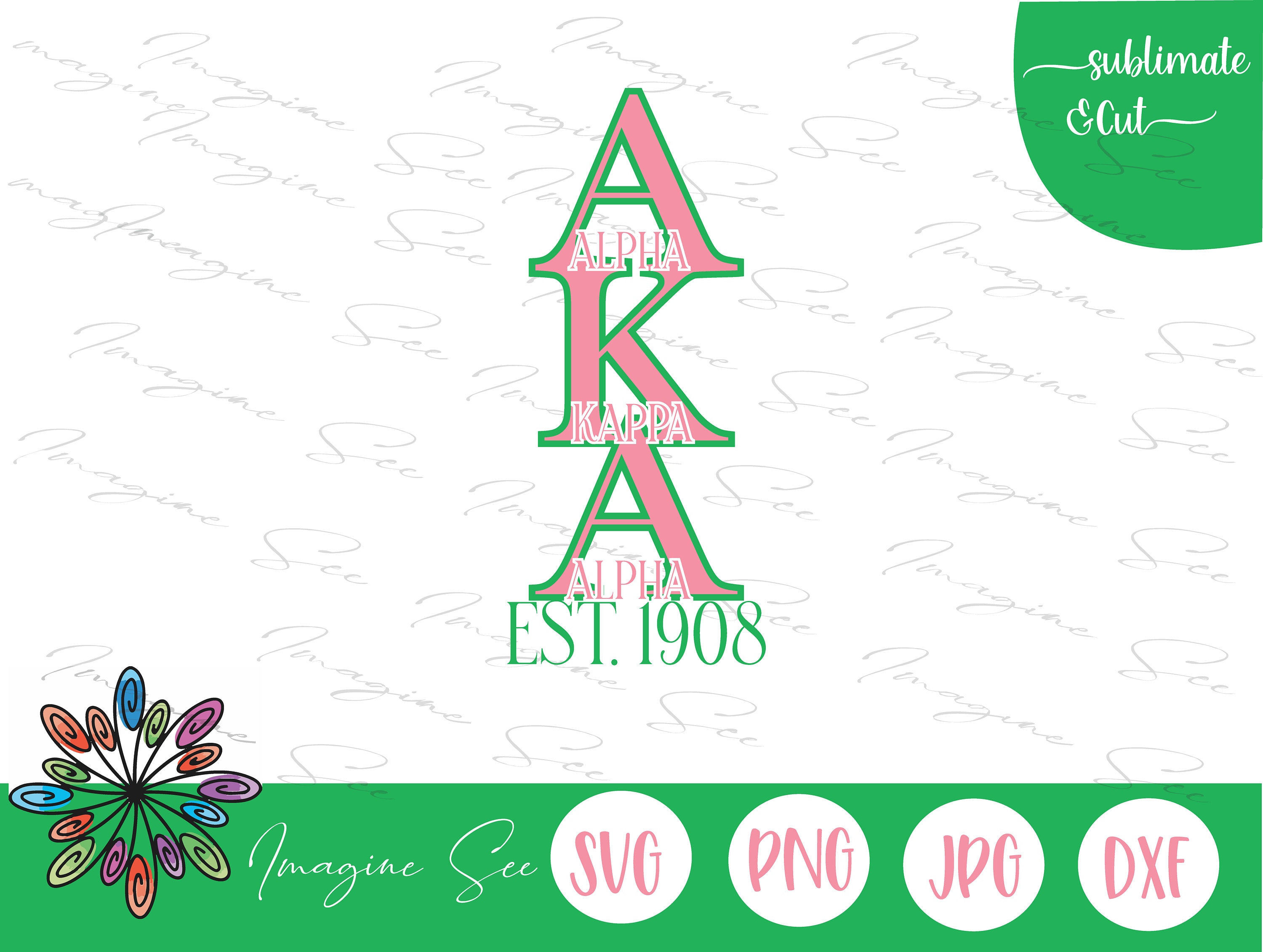 Alpha Kappa Alpha Sorority Svg Stacked Greek Letters PNG AKA Etsy Canada