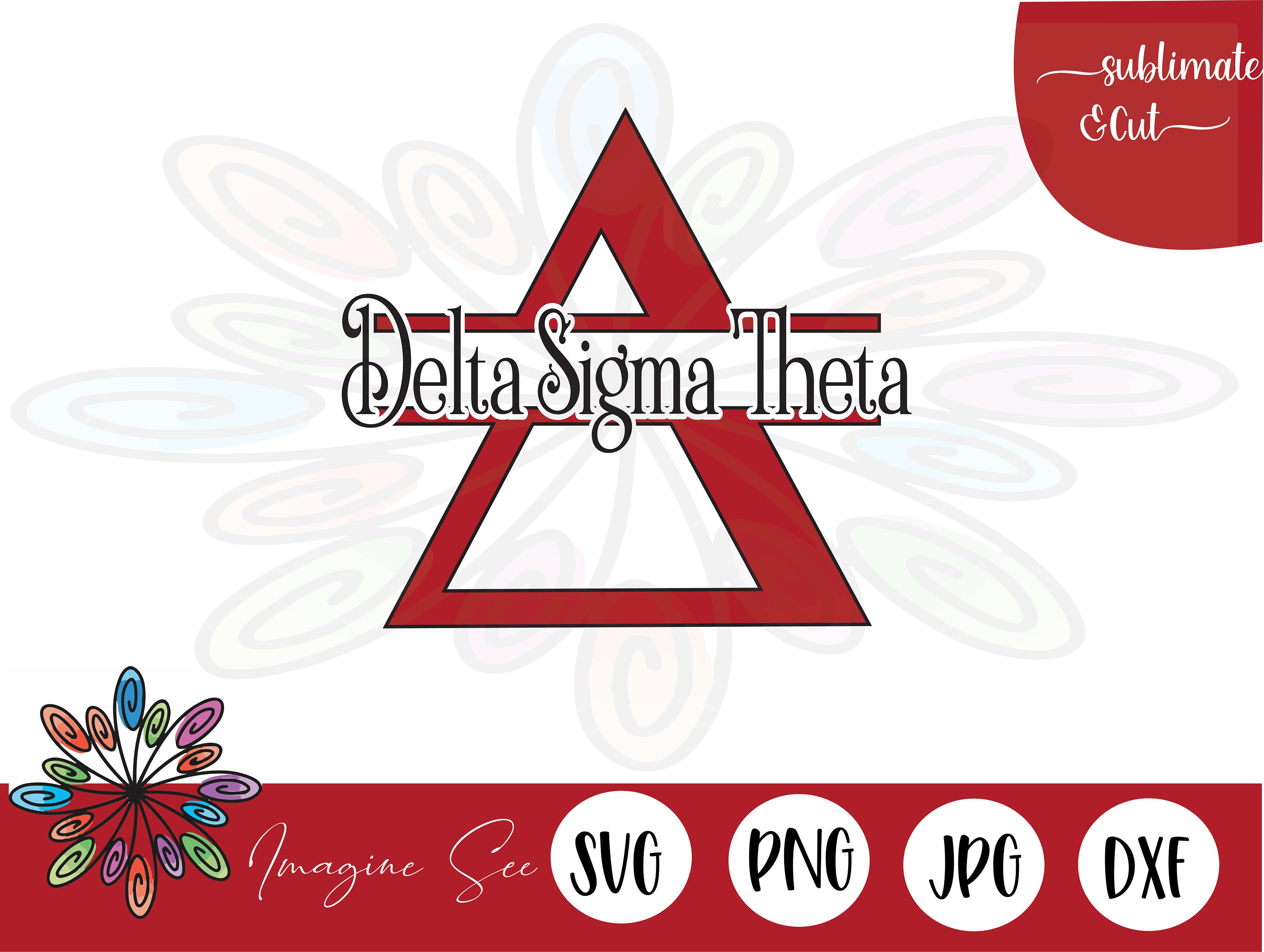 Delta Sigma Theta Sorority SVG: Greek Letters (digital Download) - Etsy, image size:3000x2260