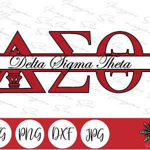 Split Delta Sigma Theta Sorority svg, griechische Buchstaben PNG, Split Greek Svg, Digitaler Download für Cricut + Silhouette (svg, dxf, png, jpg)
