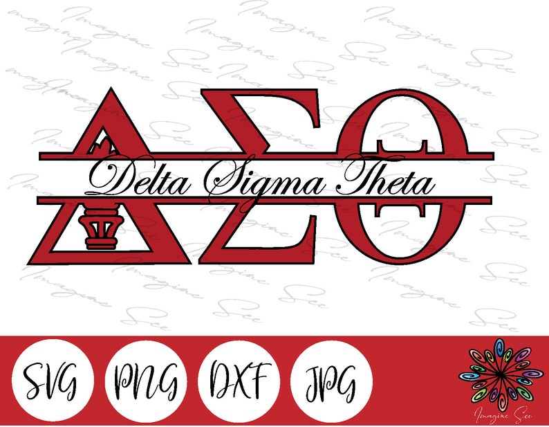 Split Delta Sigma Theta Sorority Svg Greek Letters PNG Split Etsy