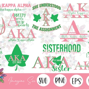 AKA svg, Alpha Kappa Alpha Sorority svg, Greek Letters PNG, Greek Svg,  Digital Download for Cricut + Silhouette (svg, dxf, png, eps)