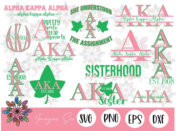 Aka Svg Alpha Kappa Alpha Sorority Svg Greek Letters Png Etsy