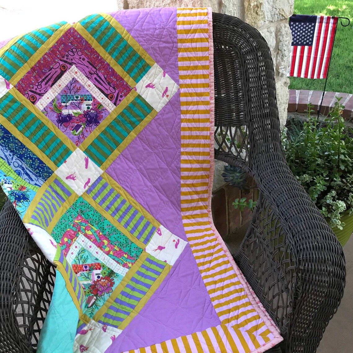 Tula Pink Homemade Fabric Quilt Ready to Ship Free Shipping Etsy