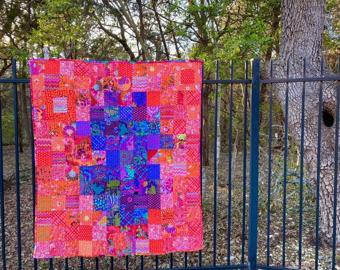 Kaffe Fassett Blue Burst Quilt Ready to Ship Free Shipping Etsy