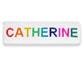 personalized beaded clutch