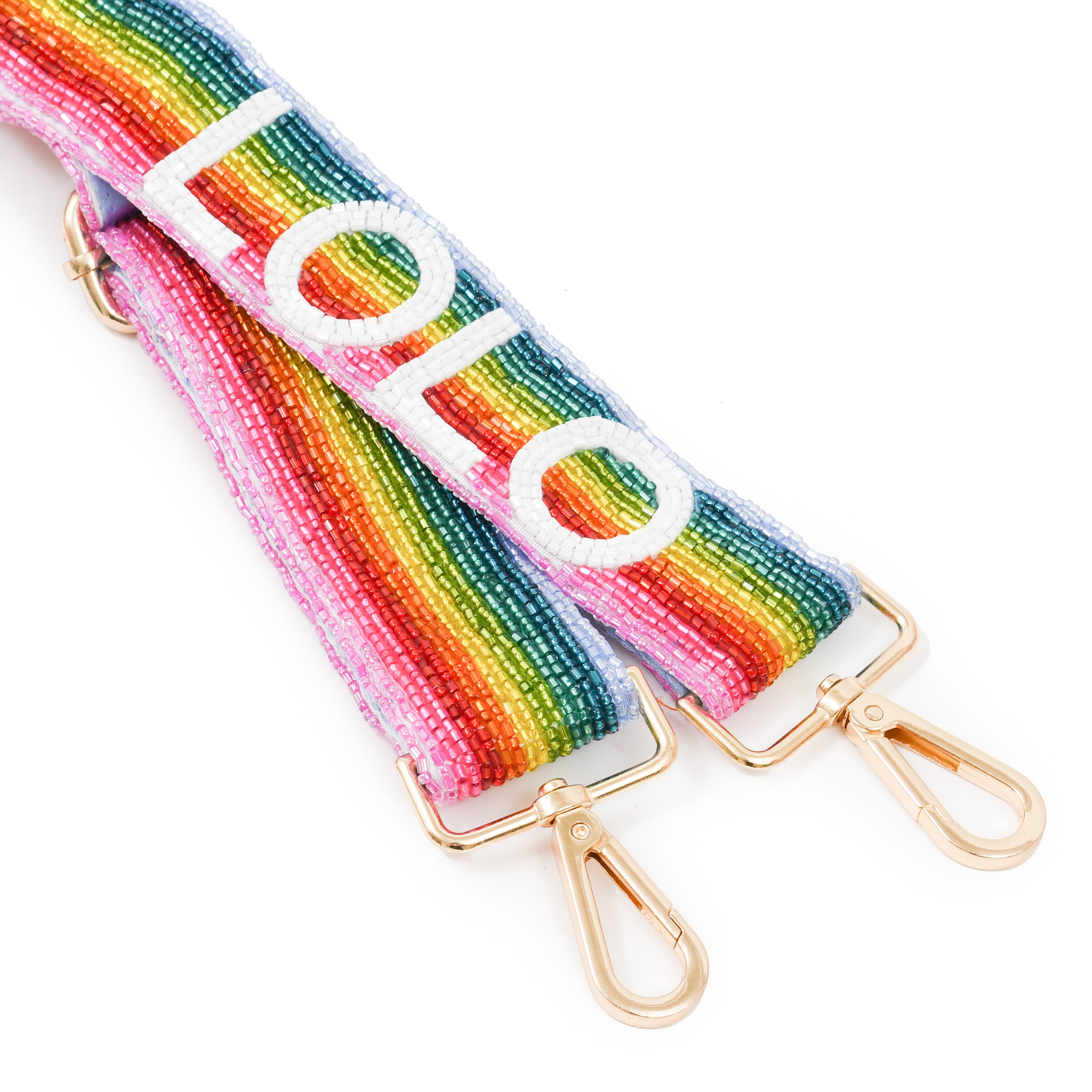 Custom Beaded Metallic Rainbow Purse Strap Etsy