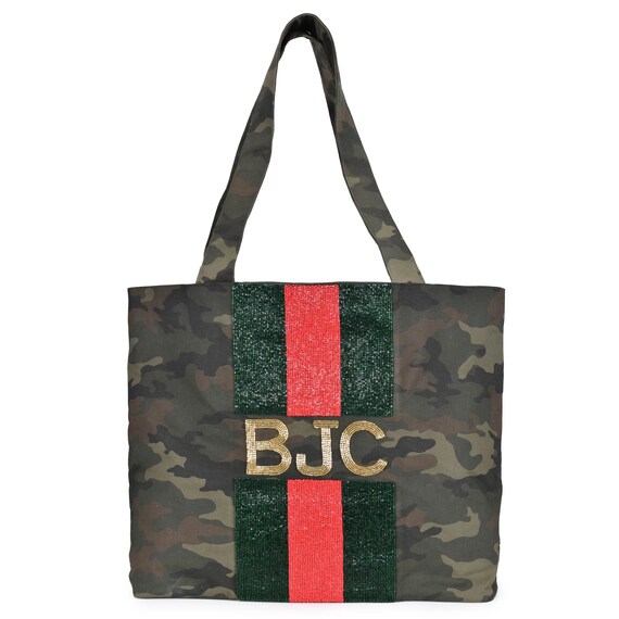 Camo tote bag with stripe hotsell