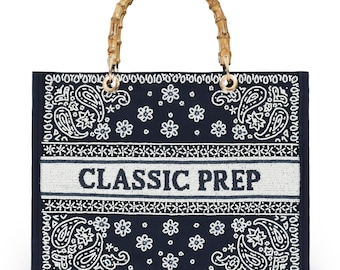 Madeleine Tote - Bandana Blue