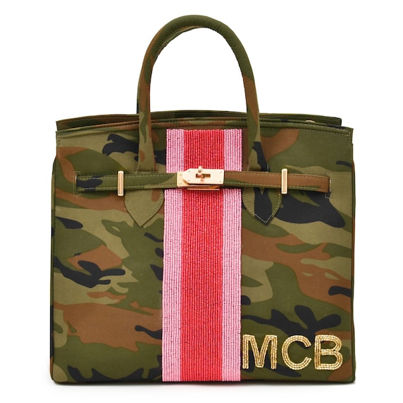 Camo bag with red stripe sale