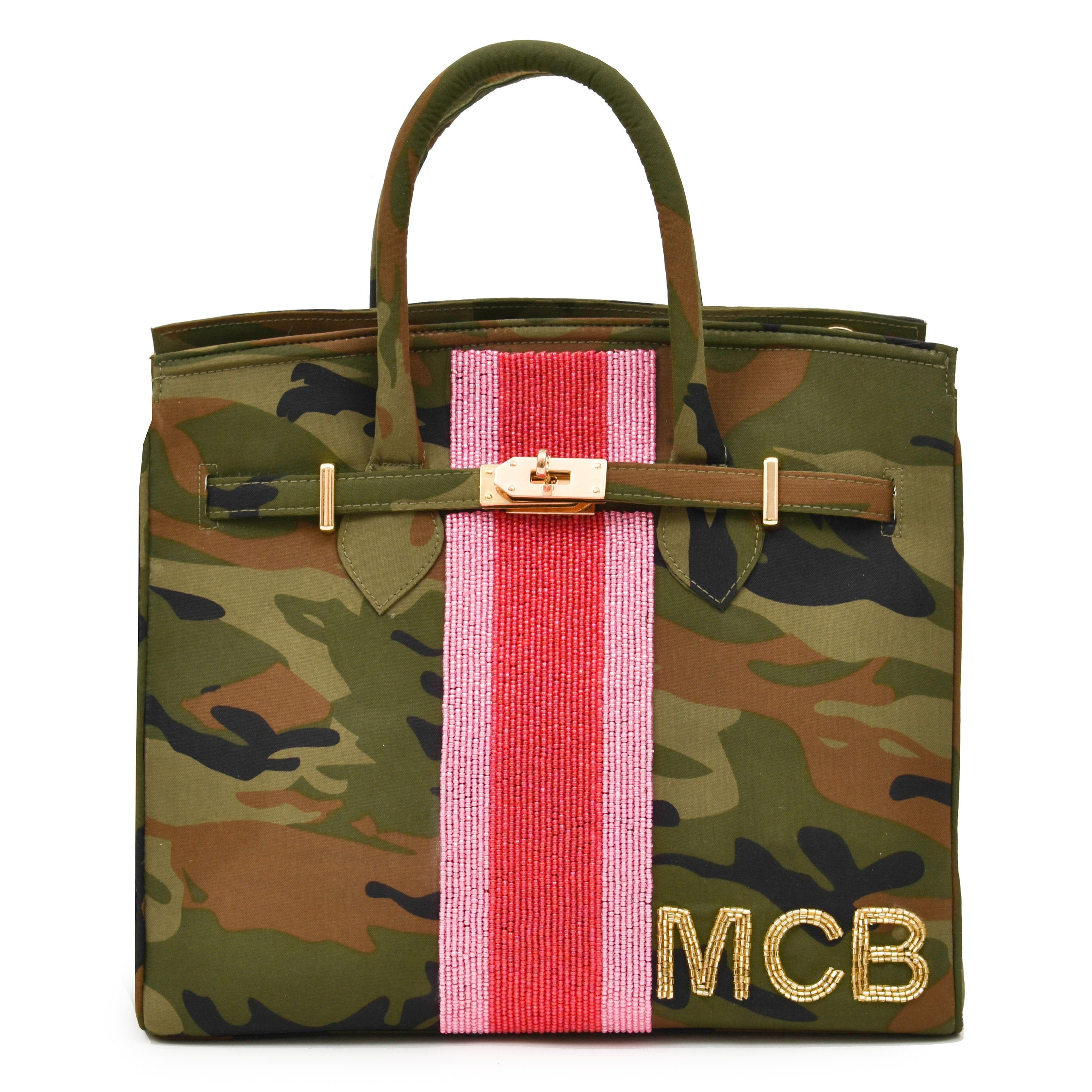 Jane Bag – Camo – Single Racing Stripe + Initials - Etsy