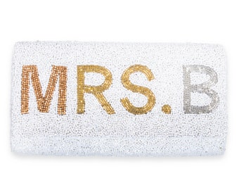 MRS. Half Barrel Custom Beaded Clutch – Medium