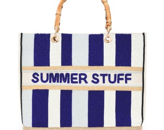 Euro Summer Madeleine Tote - Cote D'Azur Stripe