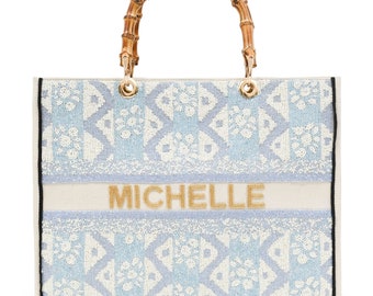 Madeleine Tote - Ikat Sky Blue