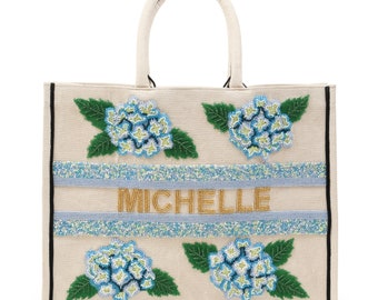 Madeleine Tote – Blue Hydrangea