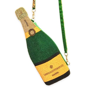 Custom Beaded Champagne Bottle Bag